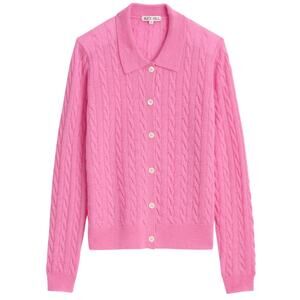 Alex Mill Pink Mini Cable Cardigan Size S